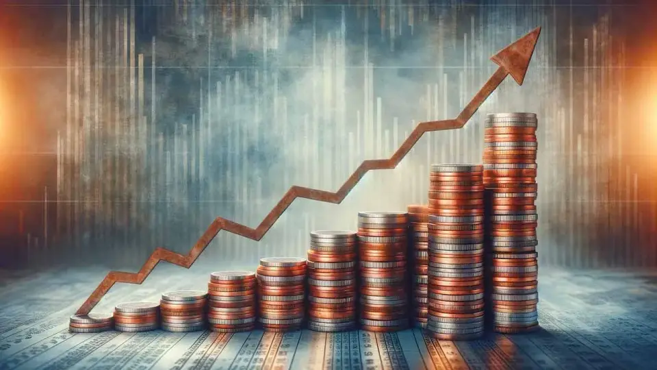 Зображення, що ілюструє інфляцію через зростання стопки монет